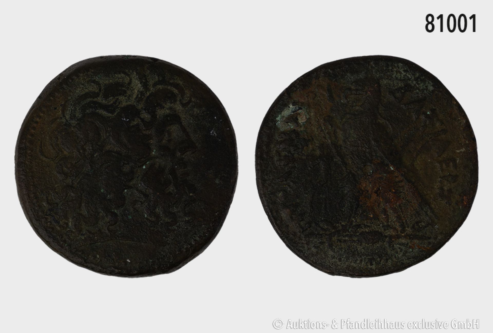 Ägyptem, Ptolemaios IV. Philopator (222-204), AE-Drachme, 70,06 g, 43 mm, Lorber (CPE) ...