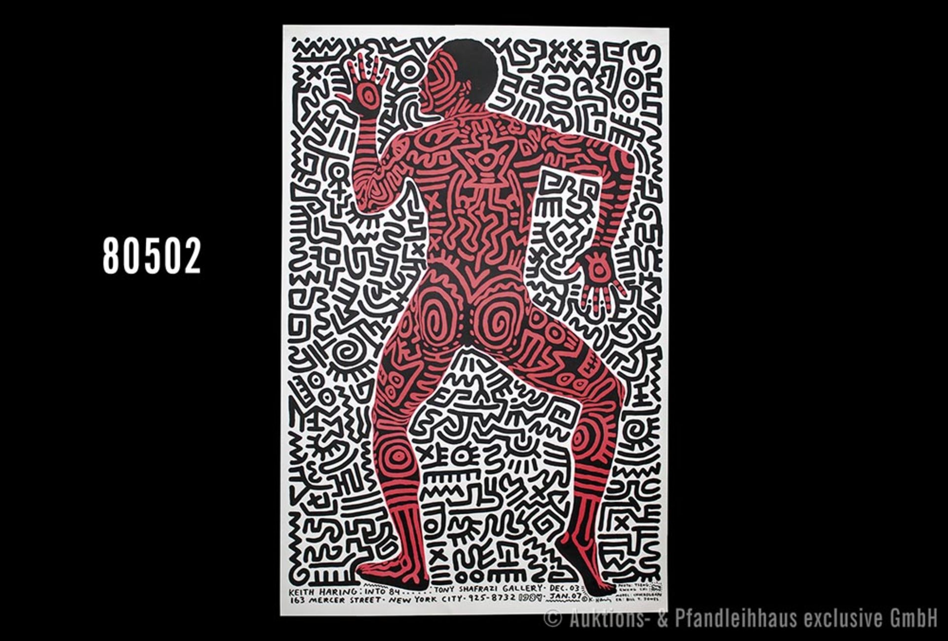 Haring, Keith (Kutztown 1958 - 1990 New York) Ausstellungsplakat „Into 84“ Tony ...