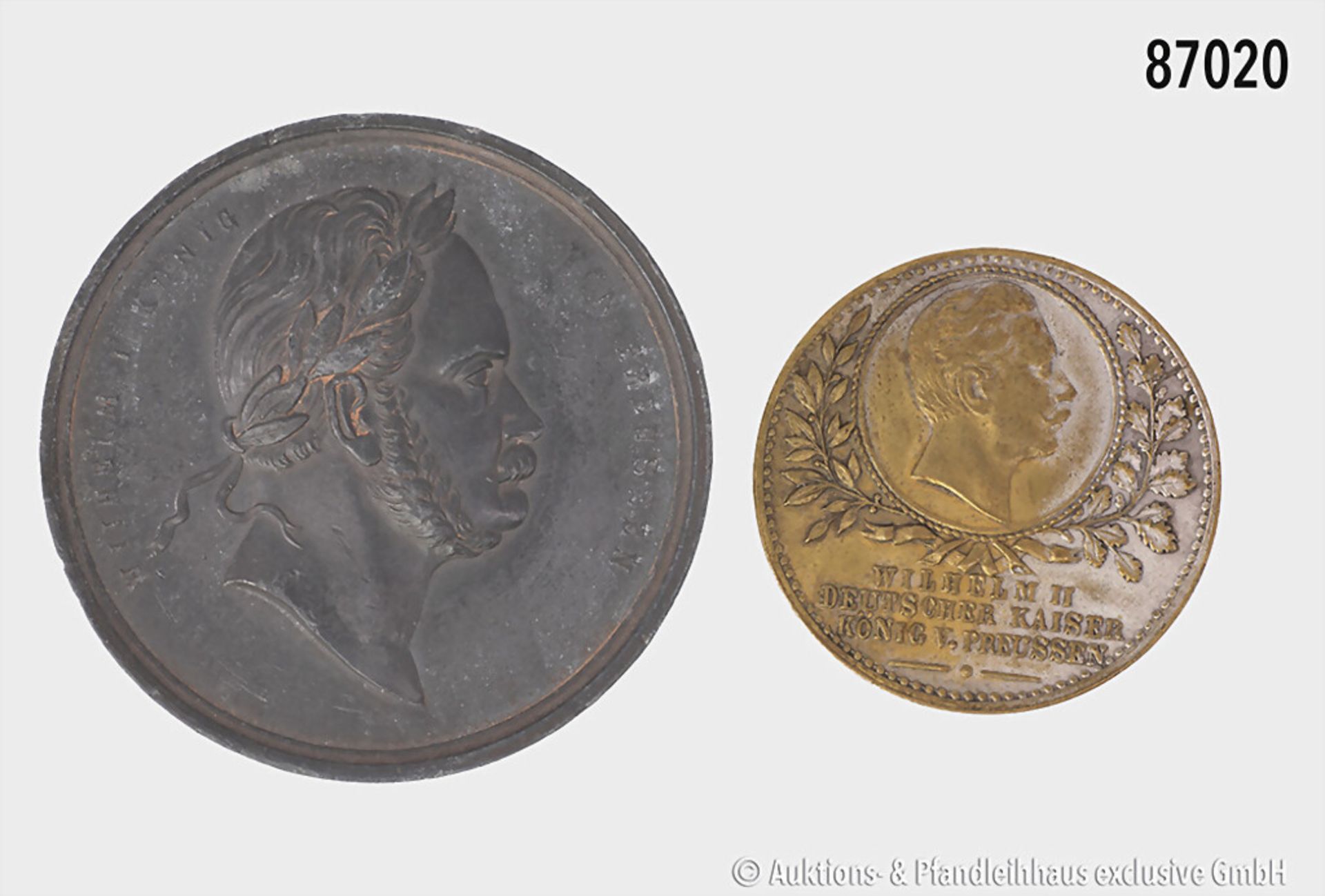 Konv. Preußen, Medaille o. J. (1870), Wilhelm I. (1861-1888), auf die Kapitulation der ...