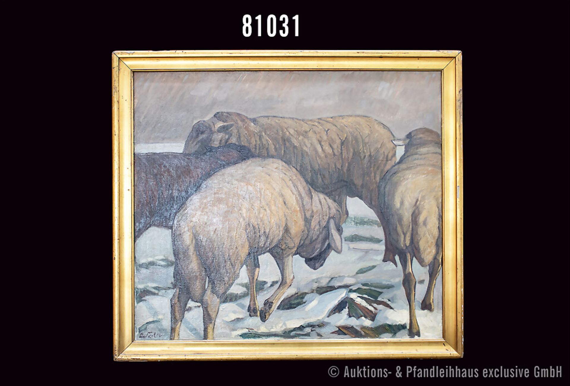 Wedel, August (1885 - 1953) Auf der Winterweide, Öl auf Leinwand, 87 x 101 cm unten ...