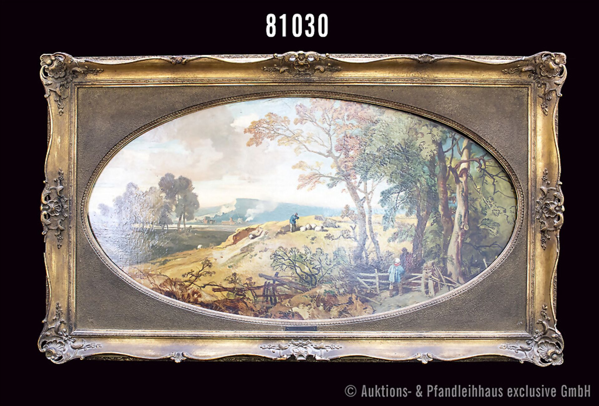 Charles Hoguet (attributiert) (1821 Berlin - 1870 ebenda) Landschaft mit Schafhirten ...