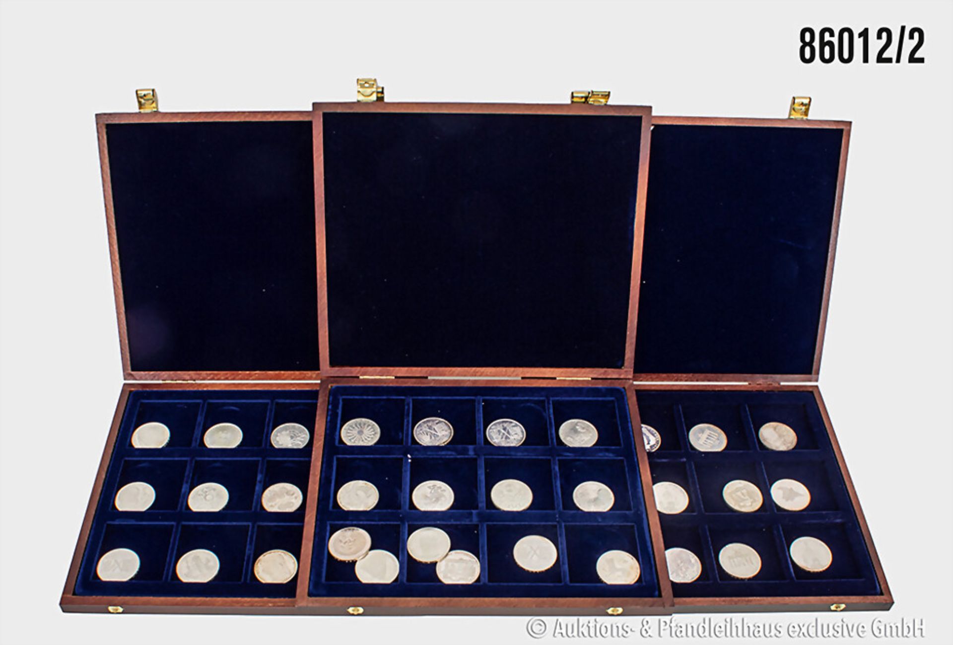 Konv. 10 DM Gedenkmünzen Silber, insgesamt 62 Stück, Nominalwert 620,- DM, Erhaltung ss ... - Image 2 of 2