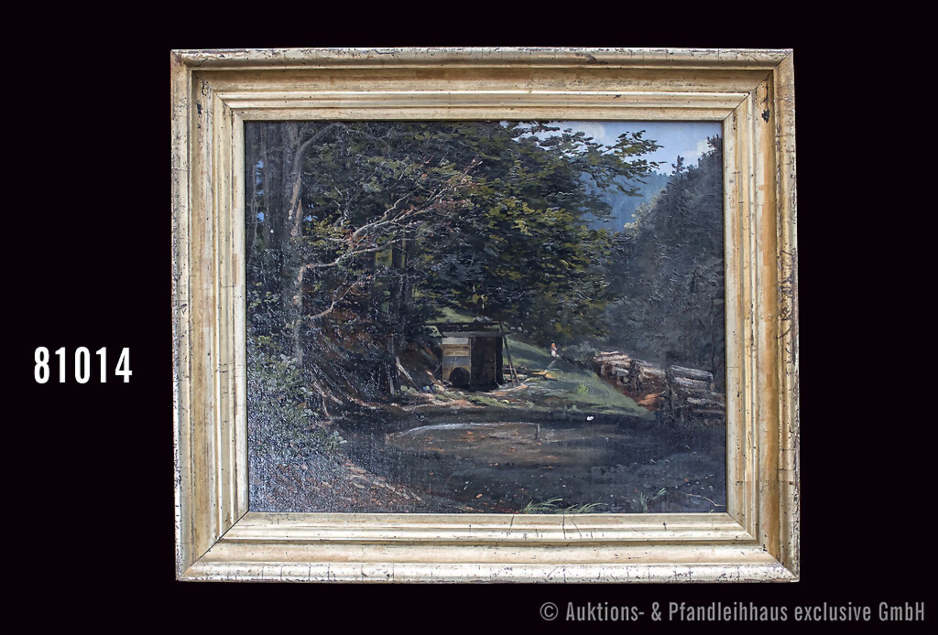 Lindenschmit, Hermann (Frankfurt 1857-1939 München), "Köhlerhütte beim Tegernsee, Öl ...