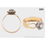 Ring, 585 Gelbgold, mit Altschliff-Diamanten, zus. ca. 0,32 ct., innen Namensgravur mit ...