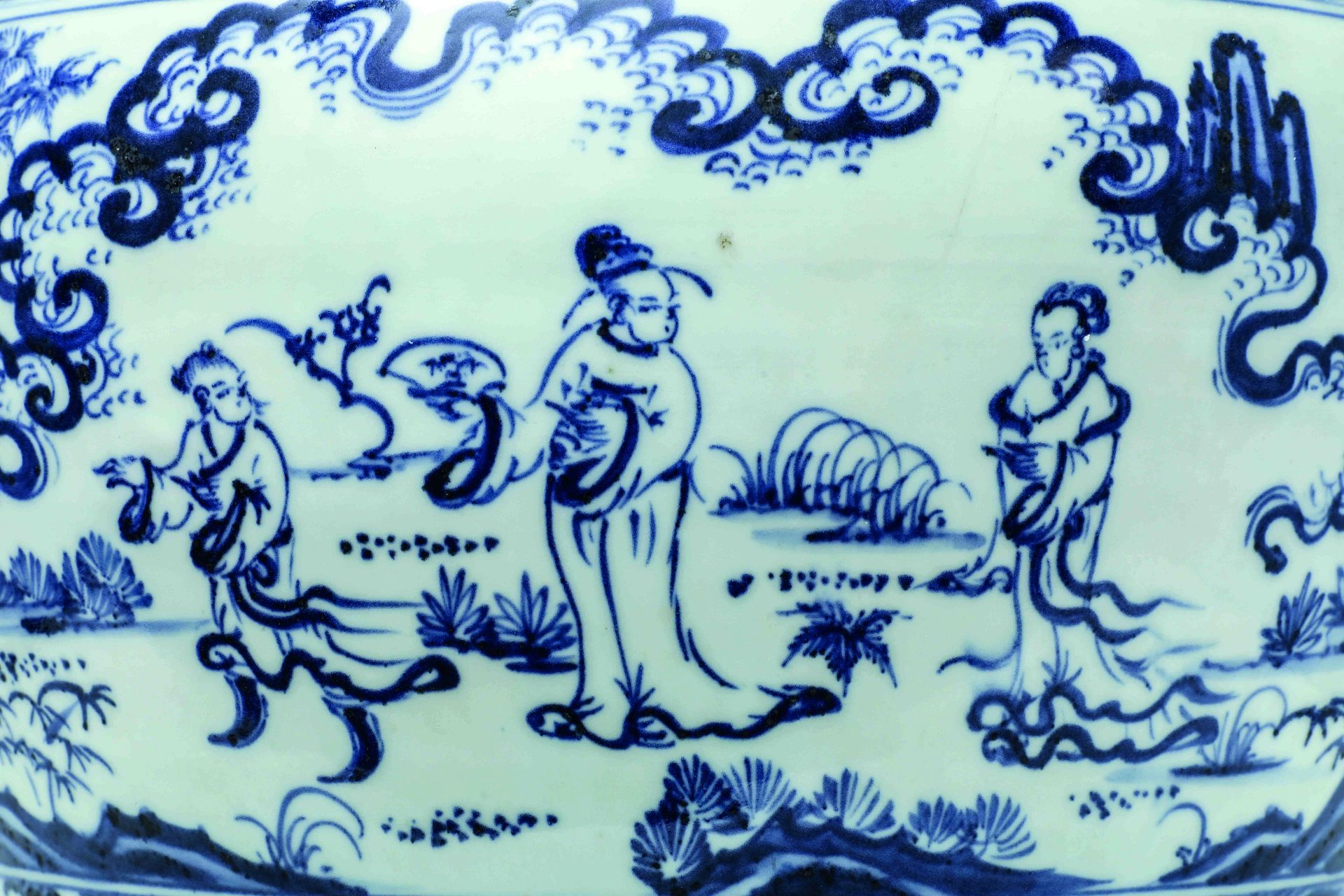 jarre Guan « Windswept » Corp robuste à large épaulement en porcelaine blanche, décorée en bleu - Bild 7 aus 11