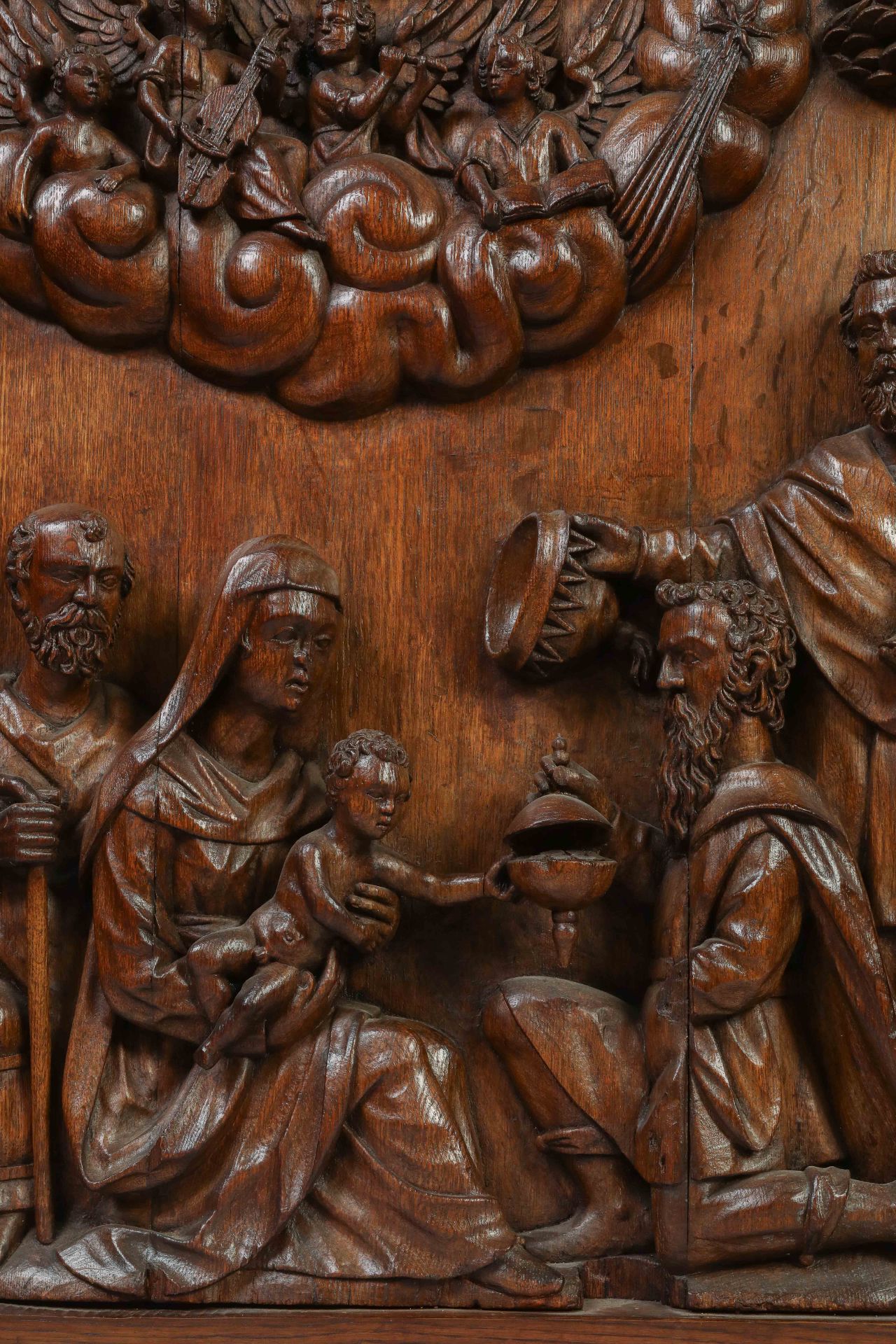"L'Adoration des Mages", représentant les Trois Rois offrant des cadeaux à l'Enfant Jésus, sous - Image 3 of 7