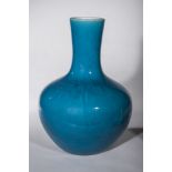 Vase globulaire en porcelaine à glaçure monochrome turquoise Chine Dynastie Qing 19 eme siècle