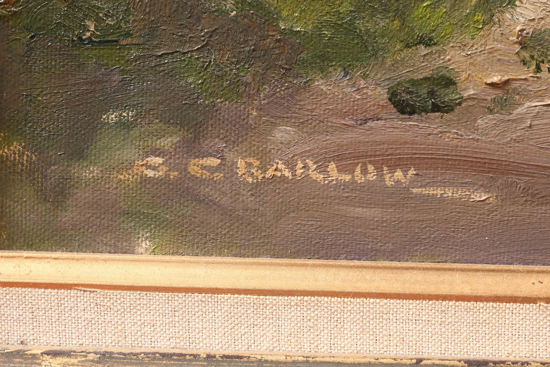 Huile sur toile signée Gordon Clifford Barlow (1913-2005) "Park Rash Kettlewell, Wharfedale" - Bild 3 aus 6