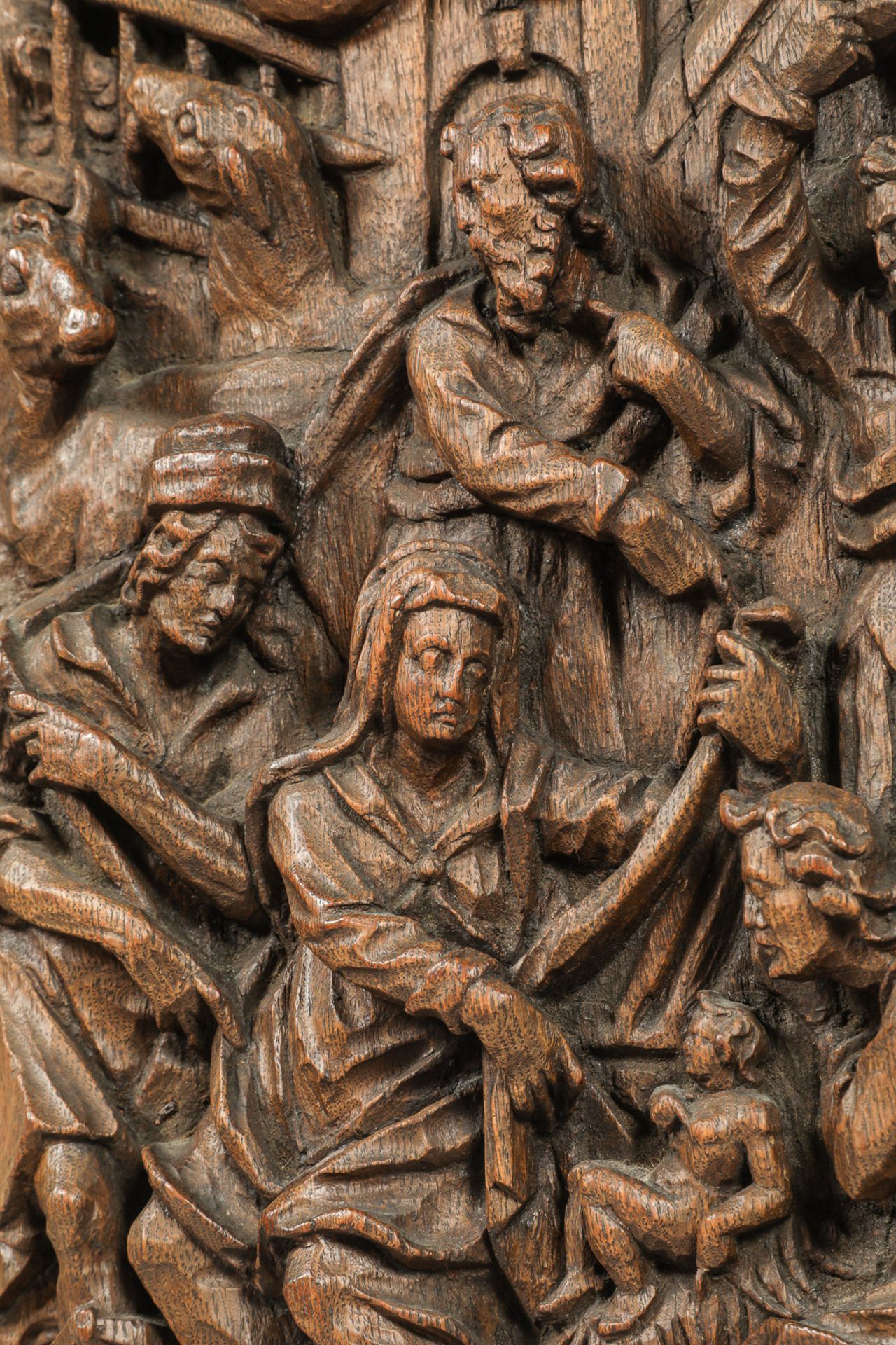 Scène de la Nativité ciselée en haut relief dans un panneau de chêne Allemagne Datant d'environ 1600 - Bild 3 aus 6