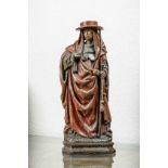 Saint Jérôme Bois sculpté et polychromé 16 eme siècle Ht 41cm x 19 cm avec socle 44cmAnvers