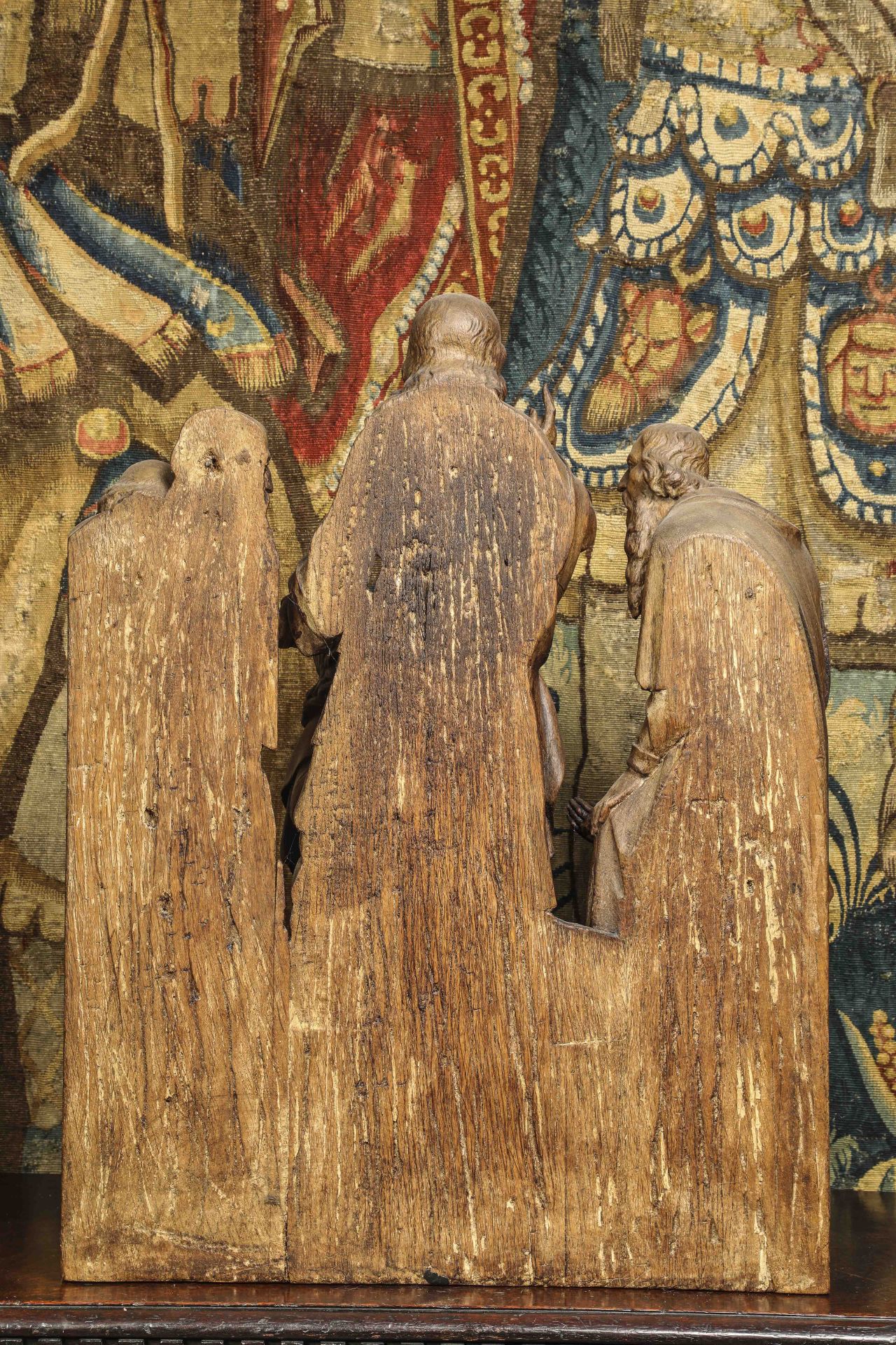 Le sermon sur la montagne : sculpture de Jésus s'adressant à ses disciples Bois de chêne 16 eme - Image 8 of 8