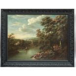 Paire de paysages flamands Huile sur toile 17 eme siècle Encadrement par Atiscuir 70x90cm et 90