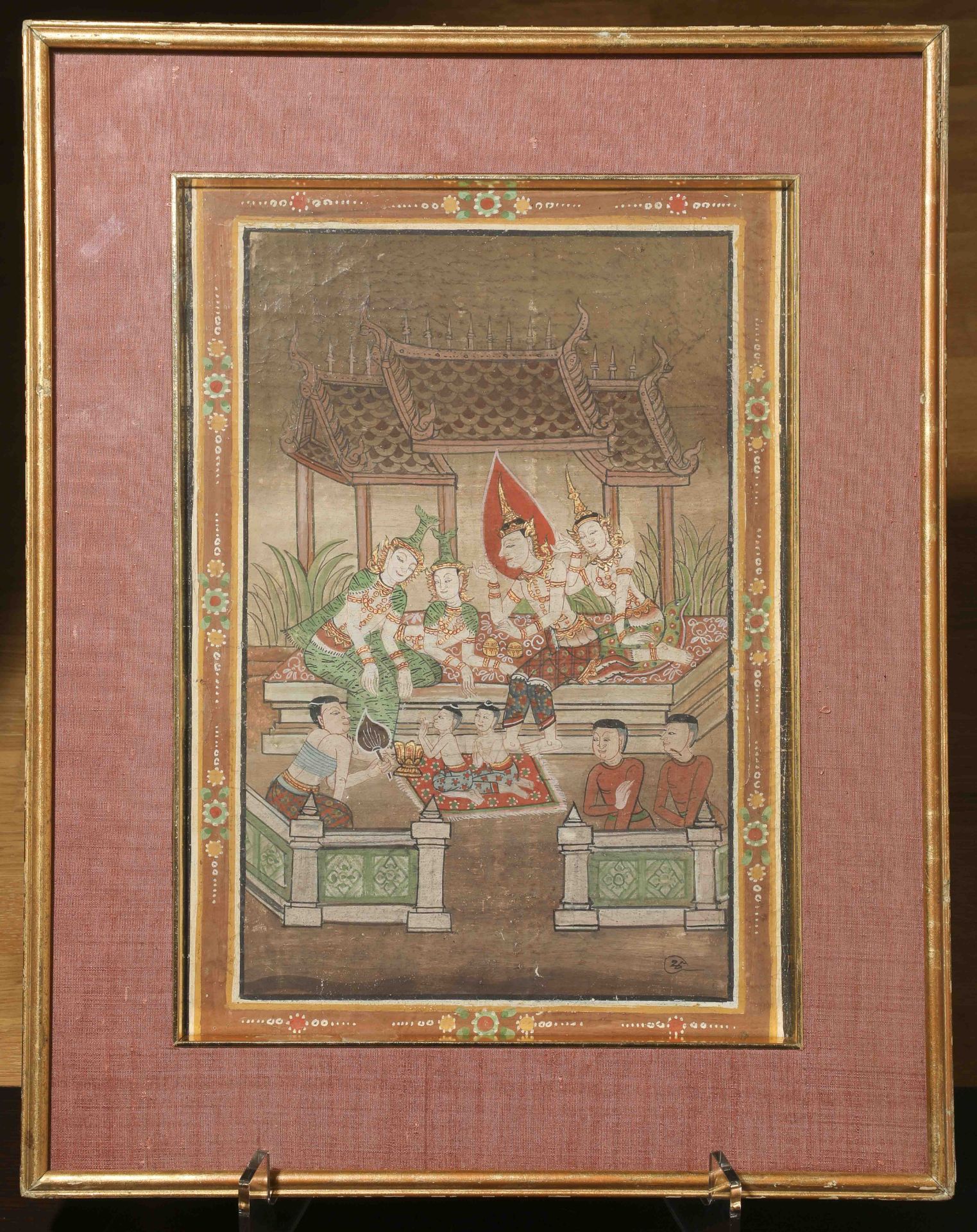 Suite de trois peintures illustrant des scènes légendaires du Ramayana Gouache sur papier - Image 3 of 3