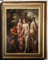 Huile sur toile Cercle de Sebastiano Ricci (Belluno 1659-1734 Venise) Le Jugement de Pâris 123,8 x