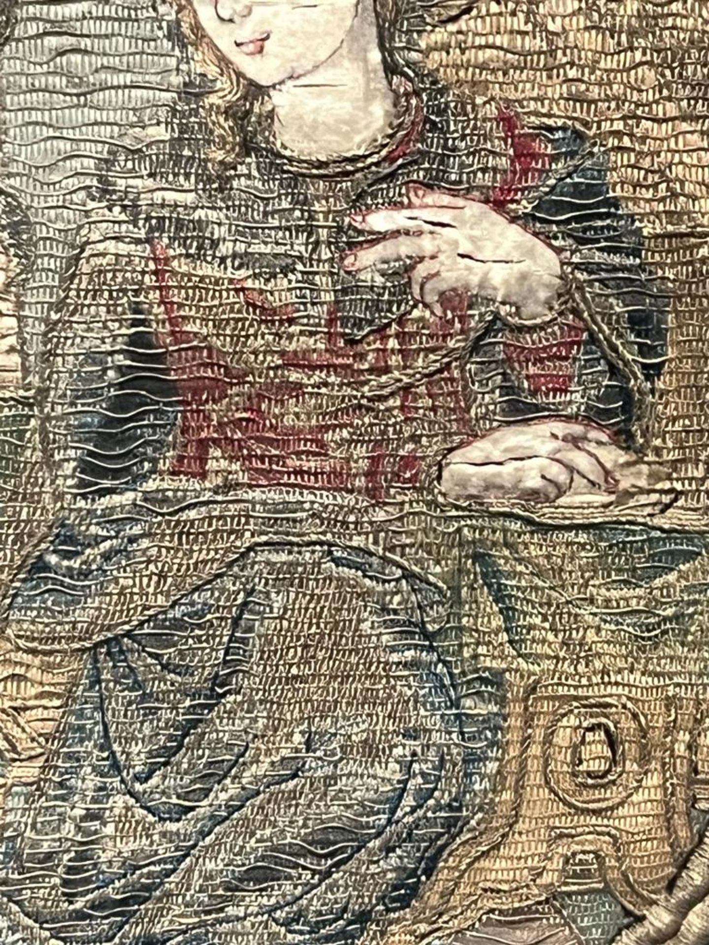 Broderie de fils d'argent et or sur velours, avec au centre dans un médaillon oval la représentation - Bild 16 aus 17