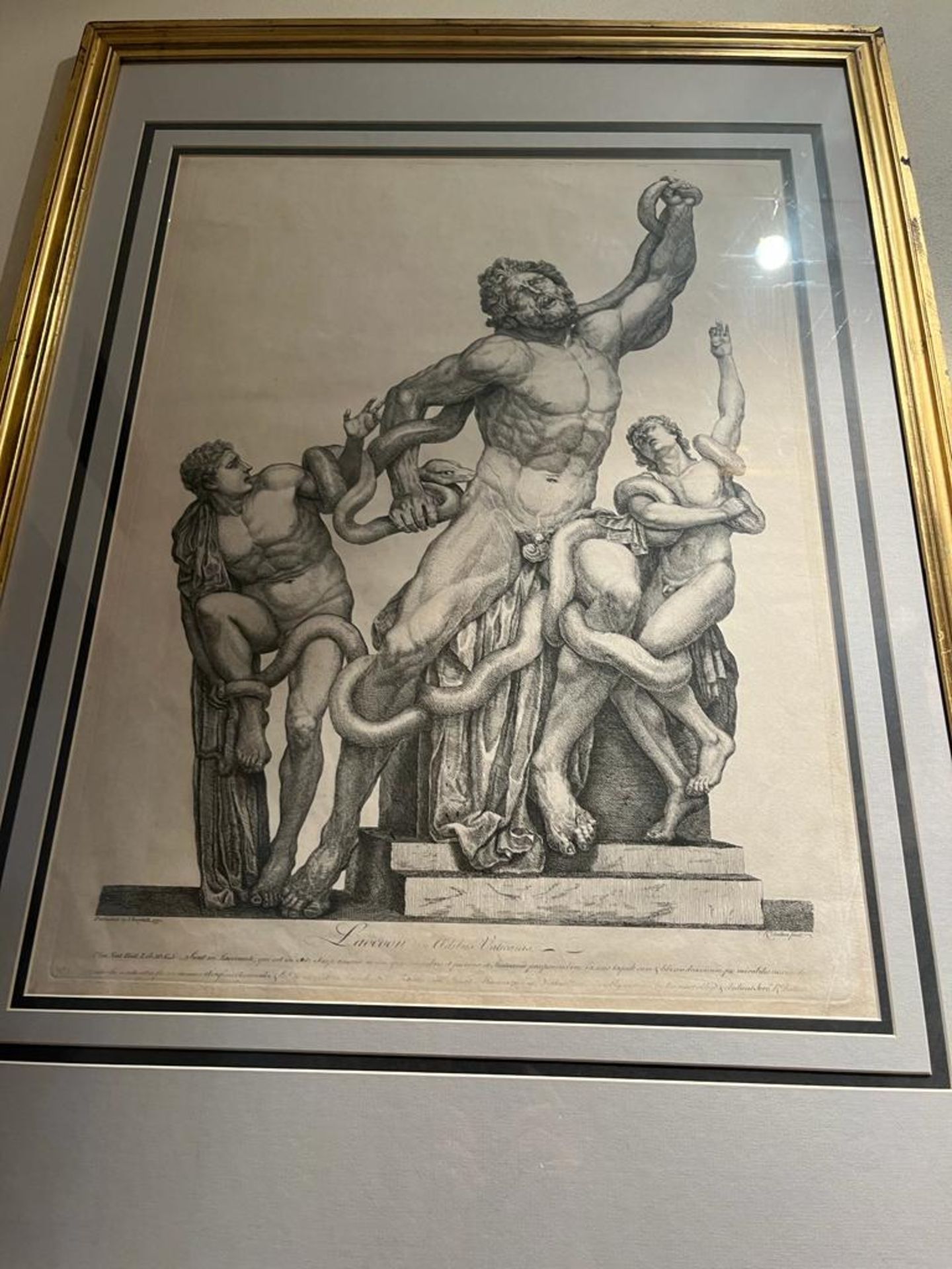 Ensemble partiel de seize sur vingt gravures sur cuivre de statues classiques, publiées en 1770