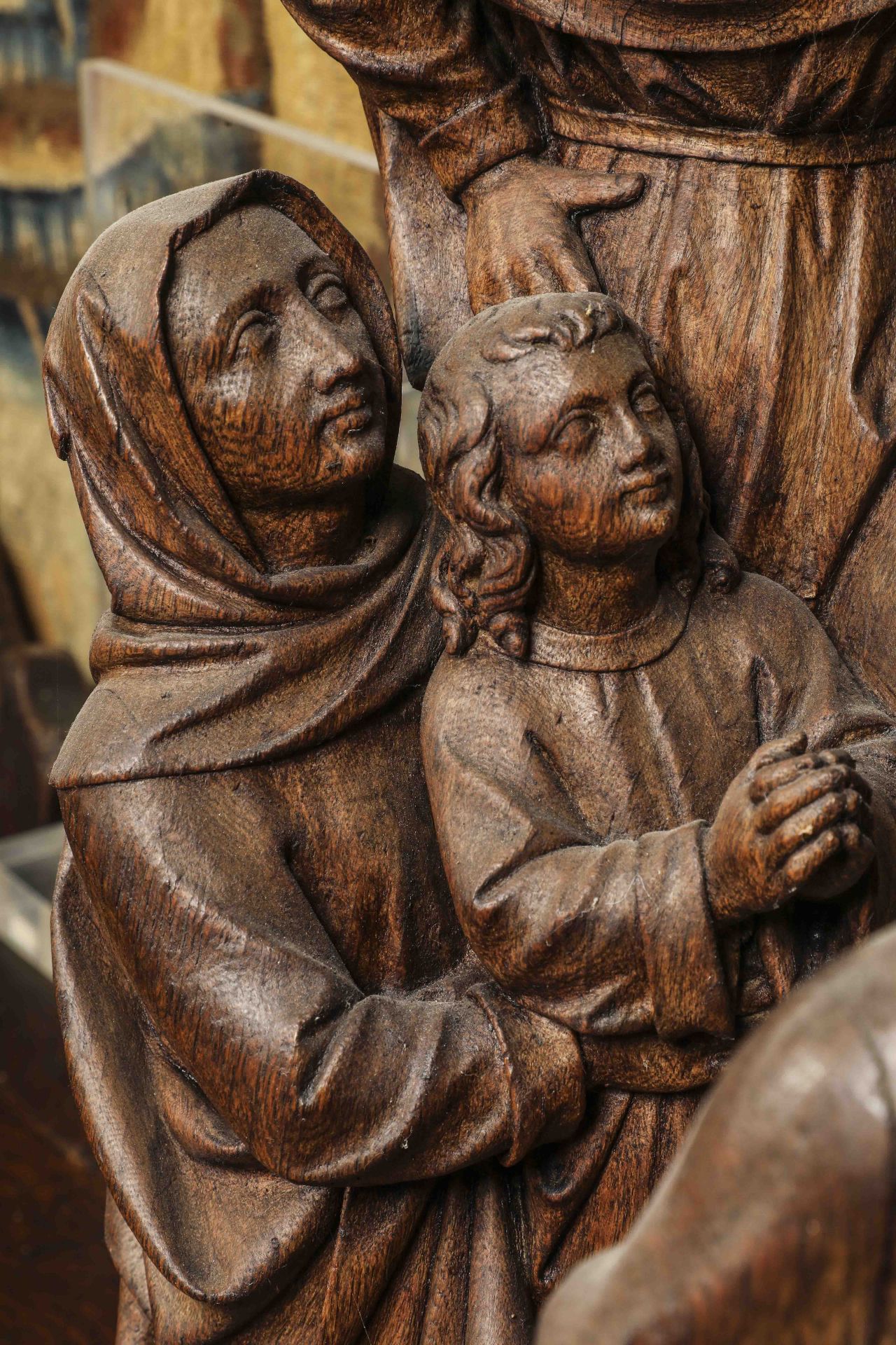 Le sermon sur la montagne : sculpture de Jésus s'adressant à ses disciples Bois de chêne 16 eme - Image 6 of 8