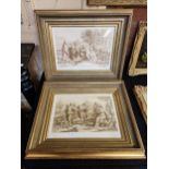 A PAIR OF BARTOLOZZI FRAMED & GLAZED PRINTS - SHOWING RELIGIOUS SCENES EACH PRINTS 17 X 11?"