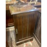 VICTORIAN ROSEWOOD POT CUPBOARD WITH BRASS HANDLES