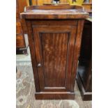 VICTORIAN MAHOGANY BEDSIDE LOCKER -GALLERIED TOP ABOVE CUPBOARD BASE