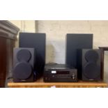 YAMAHA NETWORK RECEIVER & SPEAKERS, WITH REMOTE CONTROL AND A PAIR OF VINTAGE MISSION SPEAKERS (