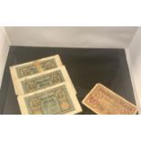 4X VINTAGE RIECHSBANK NOTES: 3X 100 MARK NOTES - DATED NOV. 1920 -1 WITH REPAIR - TOGETHER WITH A