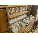 QTY OF CRYSTAL AND LEAD CRYSTAL GLASS WARES - WINES, SHERRIES, WHISKY TUMBLERS ETC