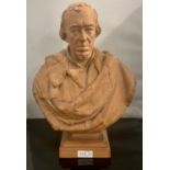 A WATCOMBE POTTERY TERRA COTTA BUST OF BENJAMIN DISRAELI, AFTER MARIO RAGGI Impressed mark and