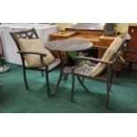 ALUMINIUM CIRCULAR CAFE STYLE GARDEN SET TABLE AND 2 CHAIRS