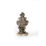 Small vase with silver lid, 19th century