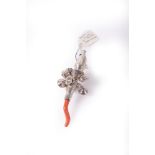 Silver and coral rattle, London, England 18th