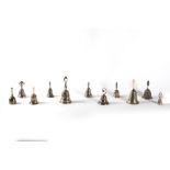 Lot consisting of eleven silver bells, 20th century