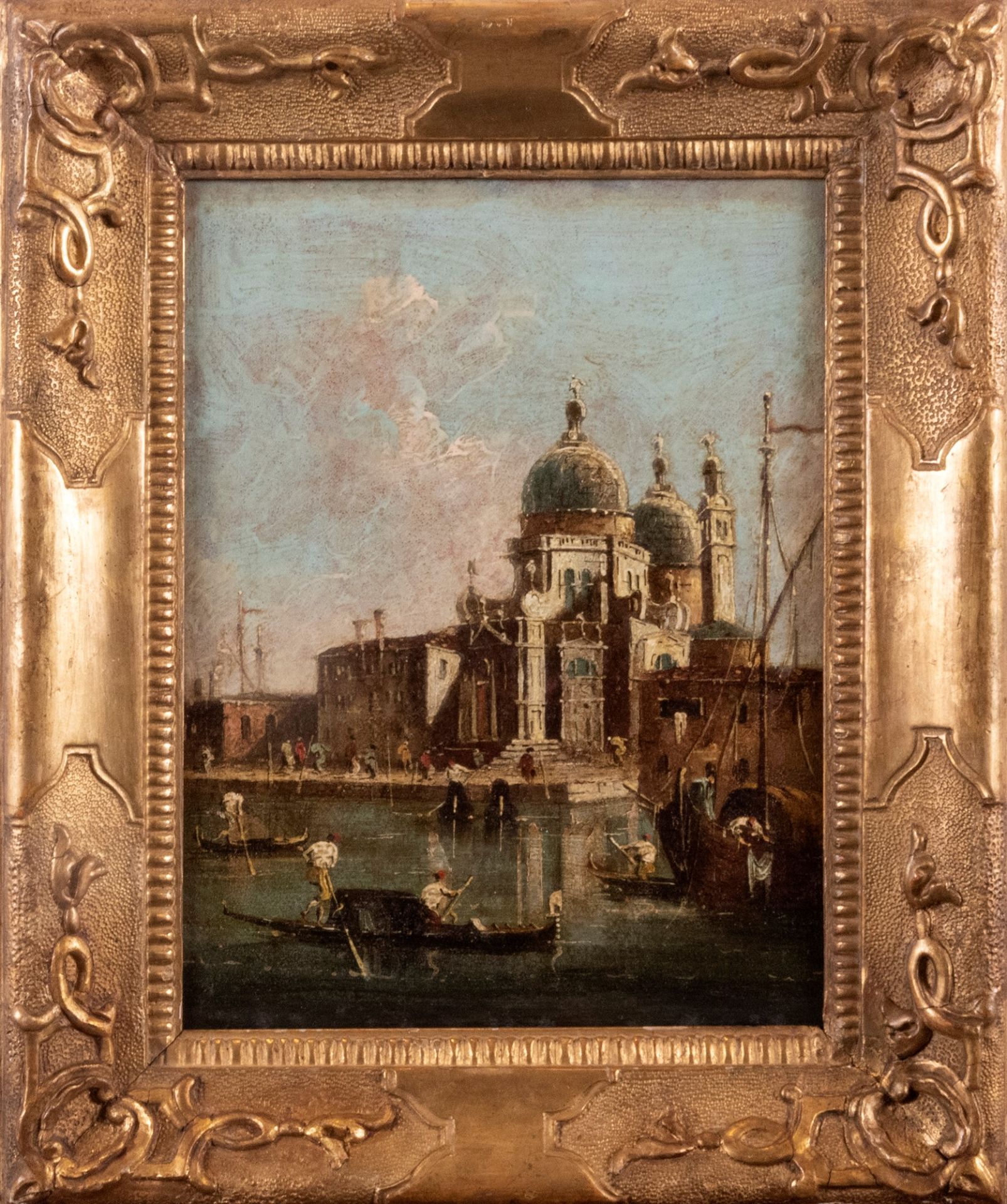 Imitatore di Francesco Guardi - View of Punta della Dogana with Santa Maria della Salute - Image 3 of 3