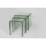 Set of three glass tables
