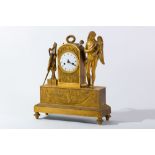 Empire clock in gilded bronze with Cupid playing the cithara, early 19th century