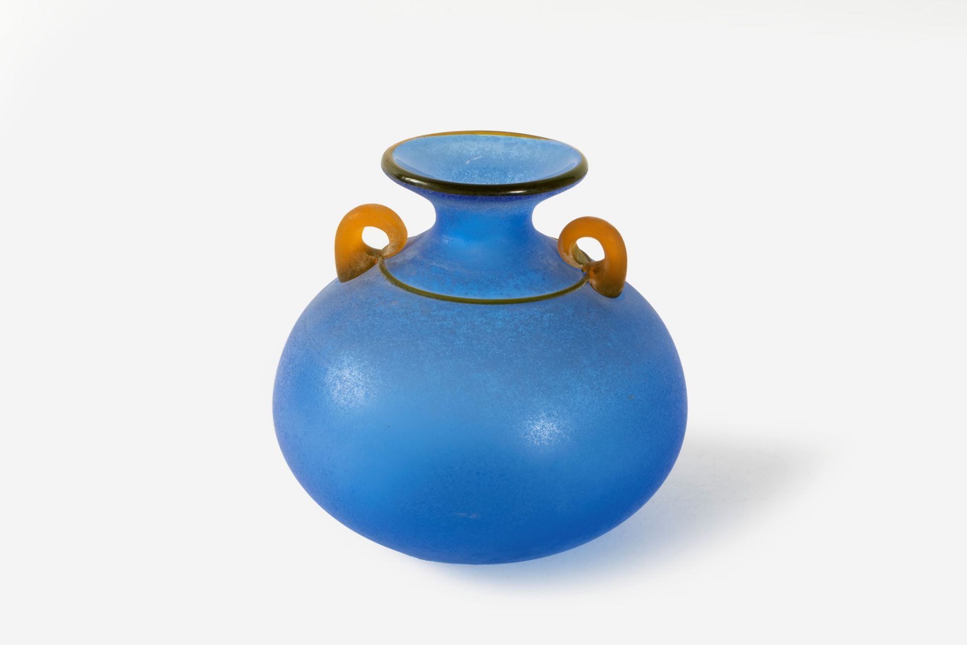 Blue glass vase, Moretti