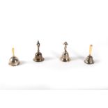 Lot consisting of four silver bells, England, 19th-20th century
