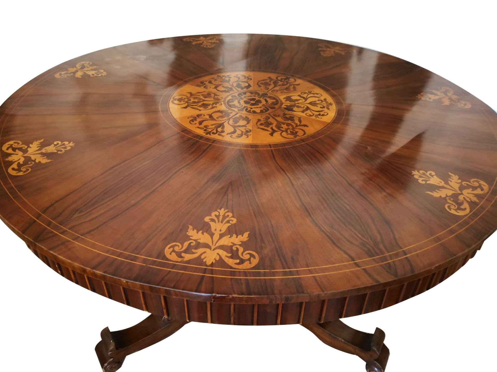 Round table inlaid with floral motifs, 19th century - Image 2 of 4