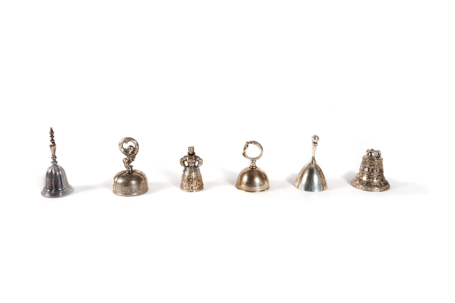Lot consisting of six silver bells, 19th-20th centuries