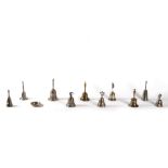 Lot consisting of ten silver bells, 20th century