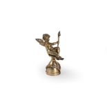 Bell in gilded silver with handle depicting a cupid with torch, late 19th century