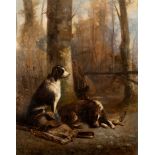 Scuola francese, secolo XIX - Dogs resting after hunting