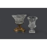Lot composed of a crystal stand and a vase, 20th century