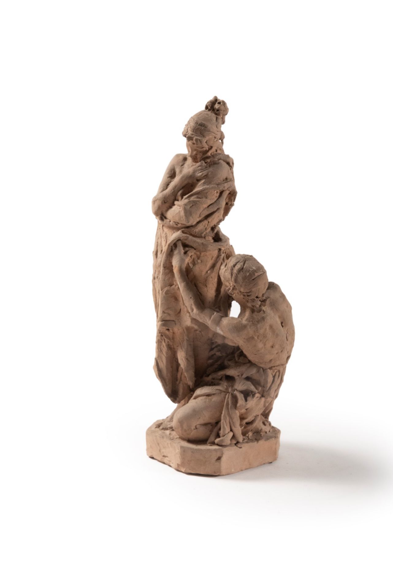 Terracotta sketch depicting a female figure with a black slave, 19th century - Bild 3 aus 5