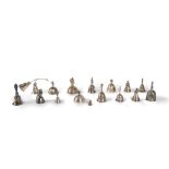 Lot consisting of sixteen bells in sterling silver, 19th - 20th centuries