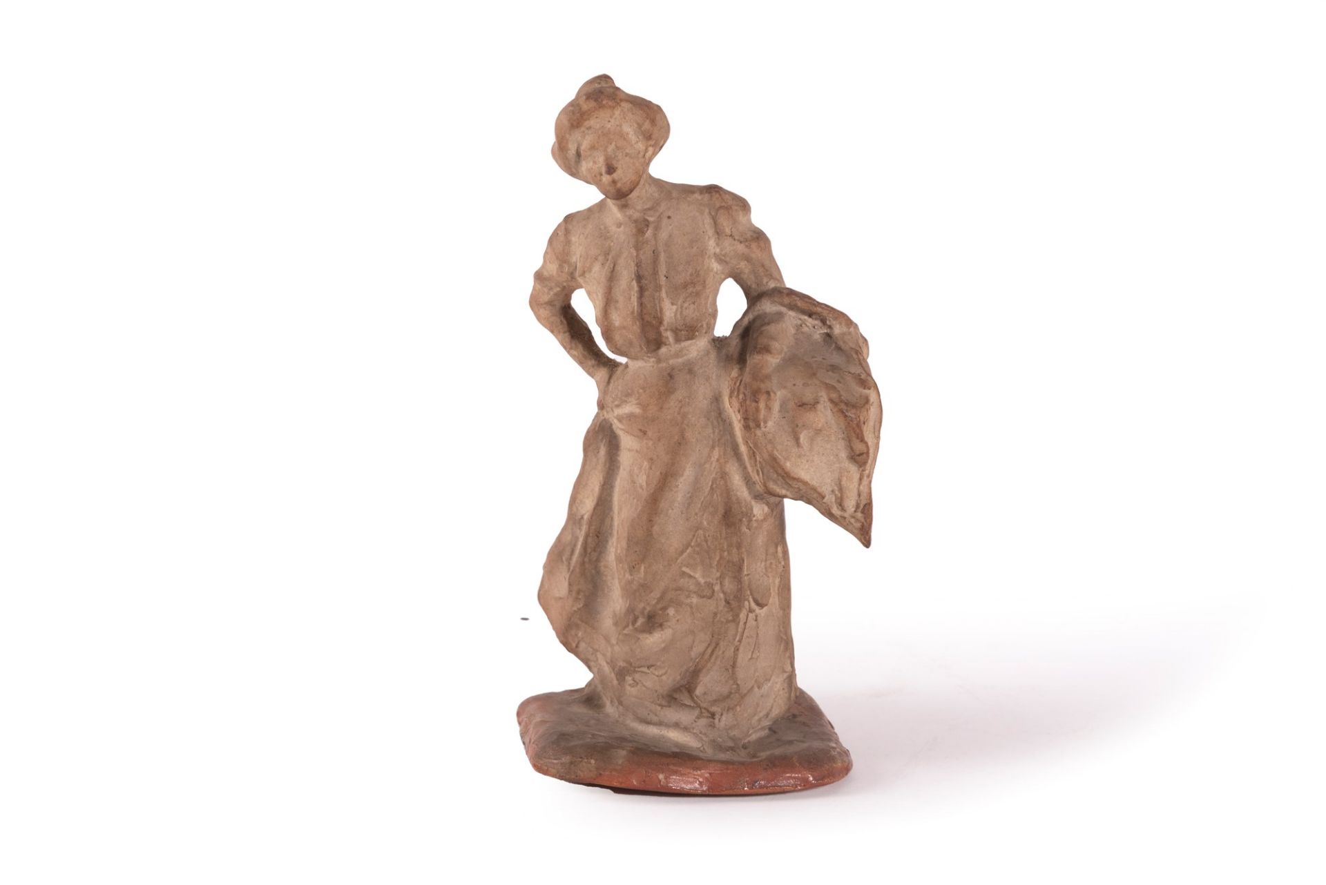 Terracotta figurine depicting a female figure, late 19th century