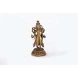 An ancient bronze sculpture of Bodhisattva, Himalayan area Nepal-Tibet