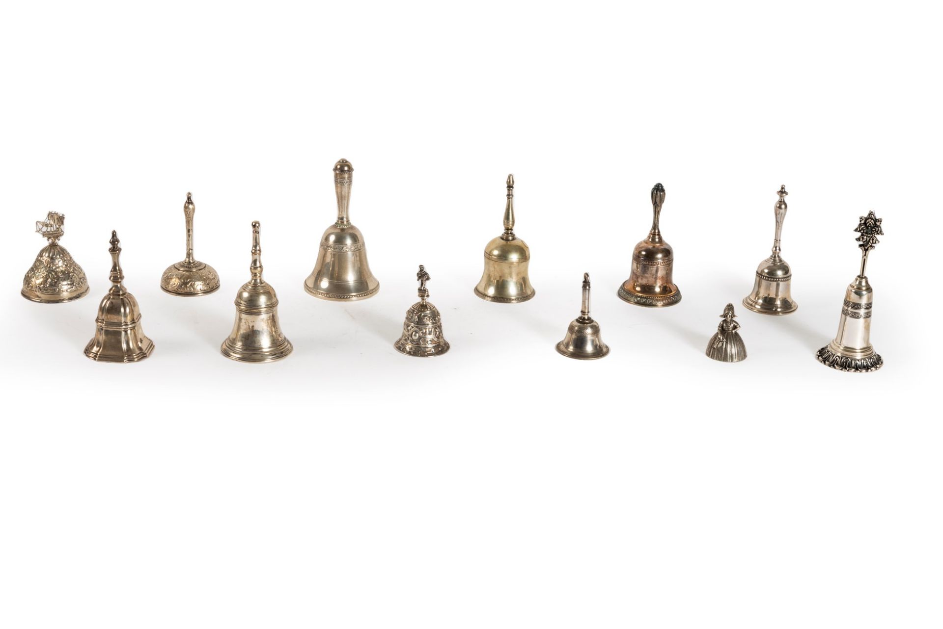 Lot consisting of twelve silver bells, late 19th century - early 20th century