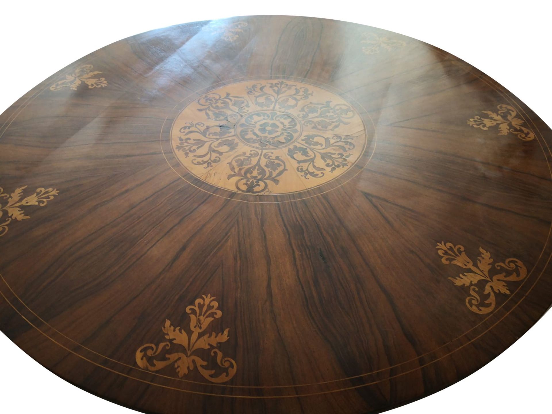 Round table inlaid with floral motifs, 19th century - Image 4 of 4