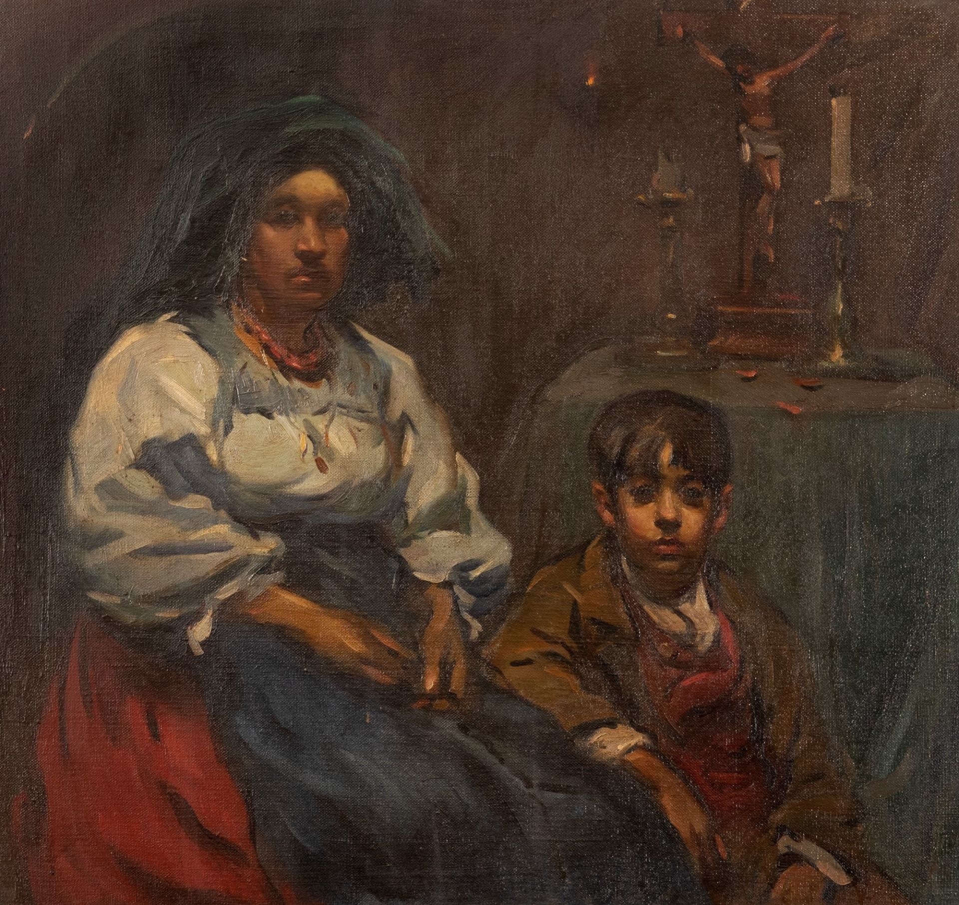 Scuola italiana, secolo XX - Ciociara peasant woman with child